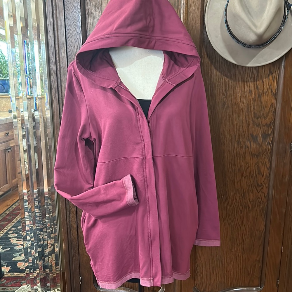 evy’s tree “The Posie in Wine” Zip Front Sweatshirt